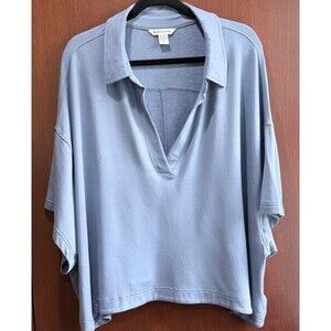 Athleta Light Blue Pullover Polo Top